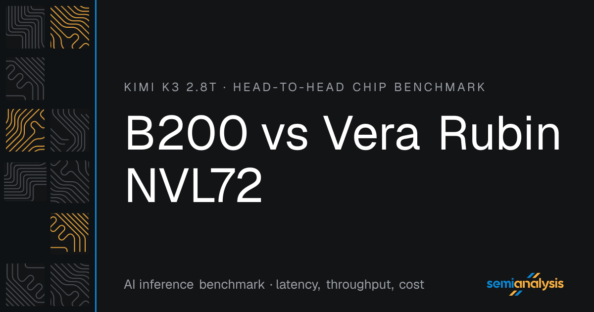 B200 vs Vera Rubin NVL72: Kimi K3 Inference Benchmark | InferenceX
