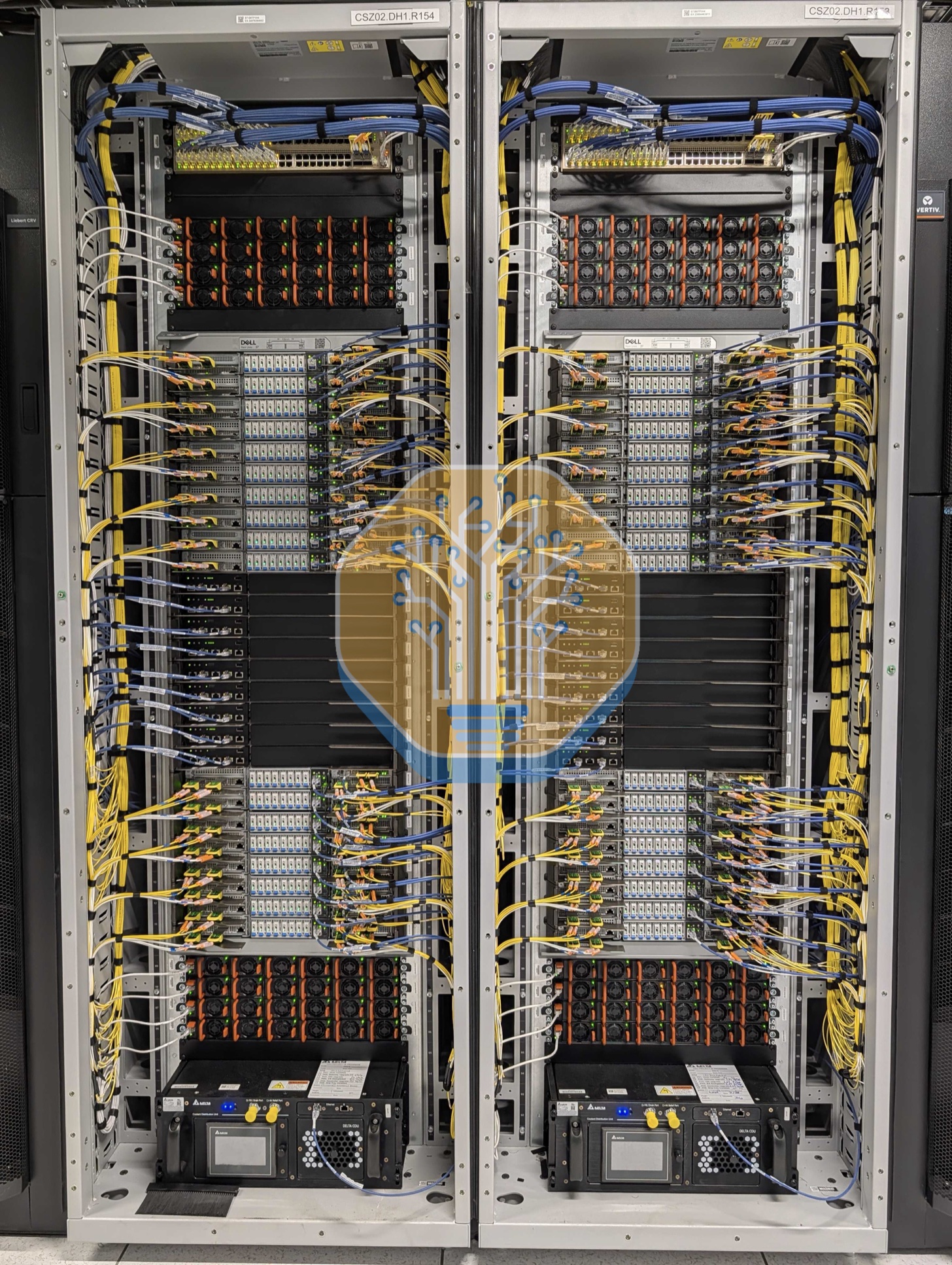 GB300 NVL72 racks at a CoreWeave datacenter